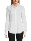 Brunello Cucinelli Women's Striped Cotton-silk Shirt In White
