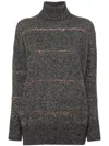 Brunello Cucinelli Sequin-embellished Knitted Jumper In Grigio