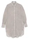 Brunello Cucinelli Langes Hemd Mit Streifen In Multicolor