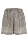 Brunello Cucinelli Striped Linen Bermuda Shorts Bermuda And Short In Multicolor