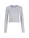Brunello Cucinelli Striped-pattern Lamé Top In Blue