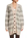 Brunello Cucinelli Women's Striped Mohair-blend Longline Cardigan In Multi