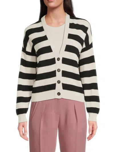Brunello Cucinelli Women's Striped Ribbed Cardigan