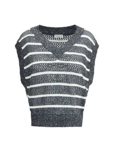 Brunello Cucinelli Women Striped Vest