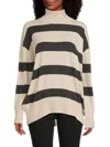 Brunello Cucinelli Women's Striped Wool-cashmere-blend Oversized Sweater In Brown