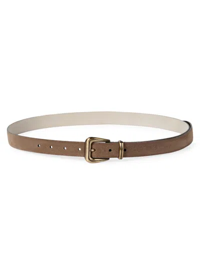 Brunello Cucinelli Suede Monili Belt In Brown