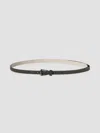 Brunello Cucinelli Suede Belt With Shiny Loop In Pepper