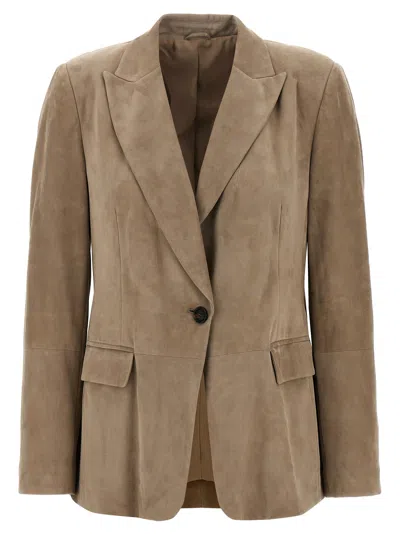 Brunello Cucinelli Women Suede Blazer