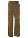 Brunello Cucinelli Women's Suede Chino Crop Trousers In Brown