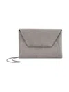 Brunello Cucinelli Women's Suede Envelope Bag With Precious Chain In Stone Grey