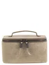 Brunello Cucinelli Women Suede Jewellery Box With Shiny Zip Pull In Neutral