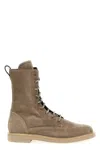Brunello Cucinelli Suede Lace-up Boots Boots, Ankle Boots Beige In Cream