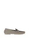 Brunello Cucinelli Suede Leather Loafers In Gray