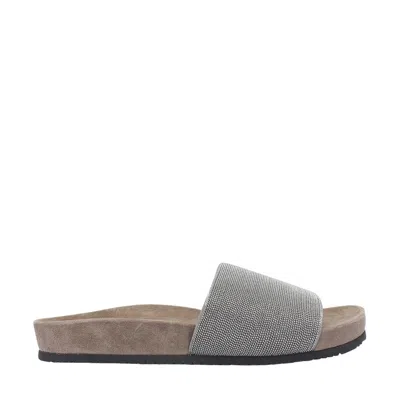 BRUNELLO CUCINELLI BRUNELLO CUCINELLI WOMEN SUEDE PRECIOUS SLIDES