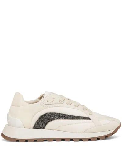 Brunello Cucinelli Women Suede Runners In White