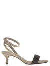 Brunello Cucinelli Suede Sandals With Precious Insert In Cream