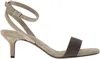 Brunello Cucinelli Grey Suede High Heels Sandals In Stone