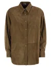 Brunello Cucinelli Women Suede Shirt With Jewellery In Multi