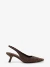 Brunello Cucinelli Women Suede Slingback Pumps With Monili Decoration In Multi
