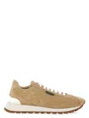 Brunello Cucinelli Suede Upper Rubber Sole Sneaker In Beige