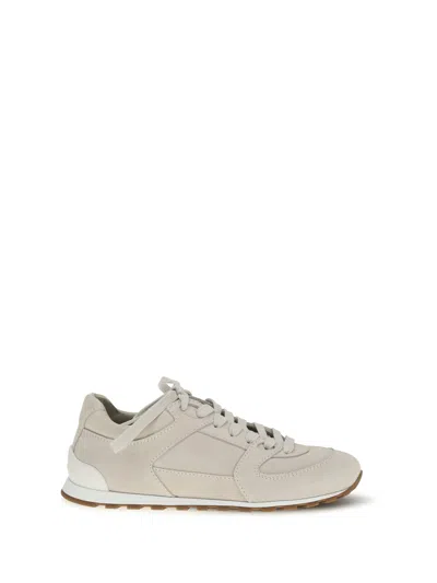 Brunello Cucinelli Women Suede Sneakers In Gray