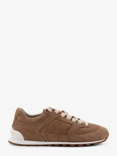 Brunello Cucinelli Suede Panelled Trainers In Brown