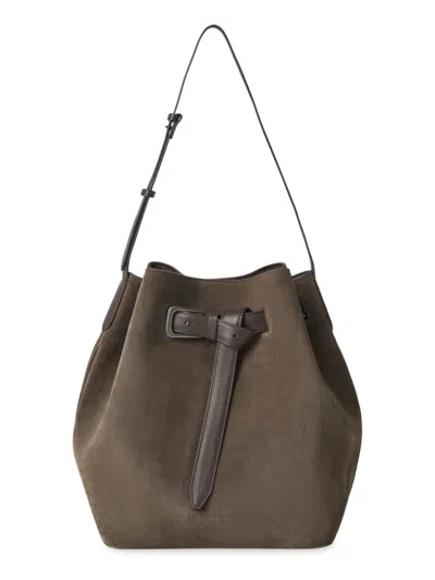 Brunello Cucinelli Women's Suede Soft Bag With Belt Detail In Brown