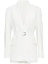 Brunello Cucinelli Women Linen Jacket With Belt And Precious Details In White