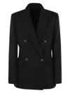 Brunello Cucinelli Double-breasted Fitted Blazer In Black