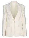Brunello Cucinelli White Single-breasted Blazer