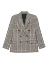 Brunello Cucinelli Check Blazer In Gray