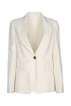 Brunello Cucinelli Ribbed Single-breasted Blazer In Multicolor