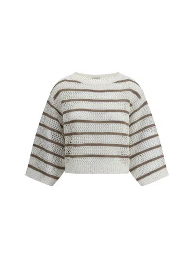 Brunello Cucinelli Women Sweater In Perforated Knit