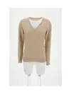 Brunello Cucinelli Soft Cashmere V-neck Sweater With Ribbed Finish In Multicolor
