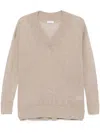 Brunello Cucinelli Sequin V-neck Sweater Blend Silk Linen In Multicolor