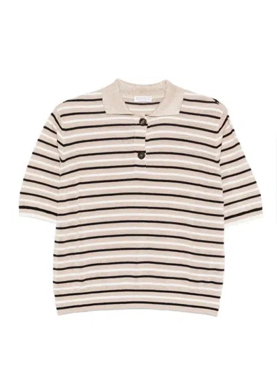 Brunello Cucinelli Polo Shirt Woman Color Beige In Multi
