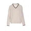 Brunello Cucinelli Logo Sweater In White
