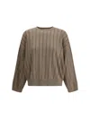Brunello Cucinelli Women Sweater With Sequins In Brown