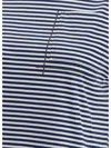 Brunello Cucinelli Striped Jersey Shiny Pocket Detail Crop T-shirt In Blue