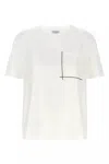 Brunello Cucinelli Monile Crew Neck Pocket T-shirt In White