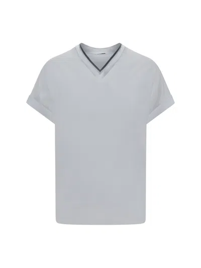 Brunello Cucinelli Women T-shirt With Embellishments In Animal Print
