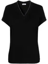 Brunello Cucinelli Short-sleeve T-shirt With V-neckline In Black