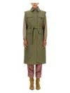 Brunello Cucinelli Taffeta Trench Coat In Military Green