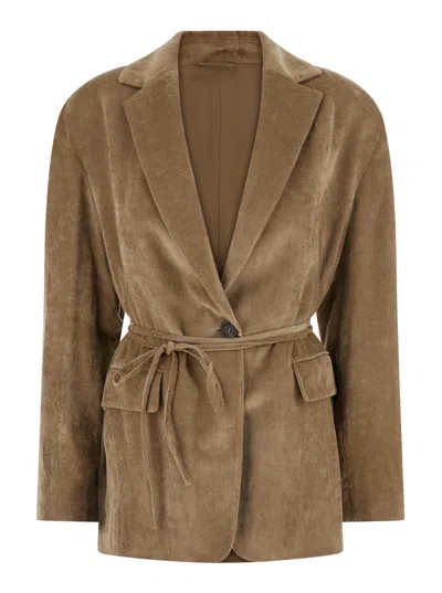 Brunello Cucinelli Long-sleeve Casual Jacket In Brown