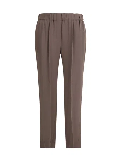 Brunello Cucinelli Women Tailored Pants In Brown