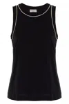 Brunello Cucinelli Monile Sleeveless Crew Neck Tank Top