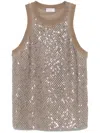 Brunello Cucinelli Stretch Jersey Tank Top In Multicolor