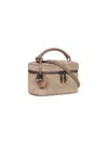 Brunello Cucinelli Women Taupe Vanity Bag With Shoulder Strap