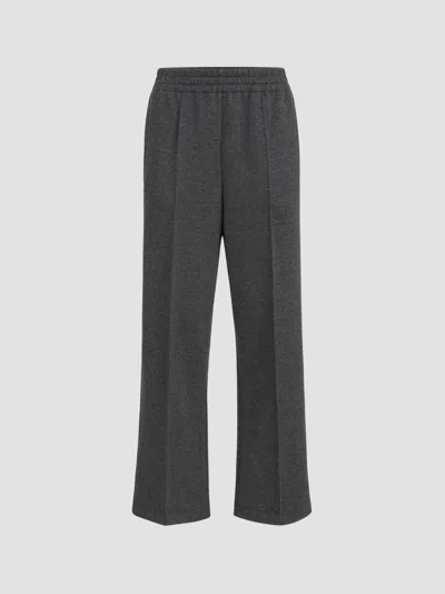 Brunello Cucinelli Women's Techno Cotton And Cashmere Interlock Track Trousers In Anthracite