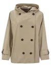 Brunello Cucinelli Women Techno Cotton Caban With Precious Detail In Neutral